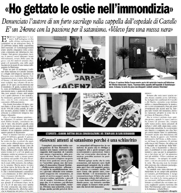 Templari e satanisti